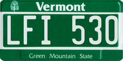 VT license plate LFI530