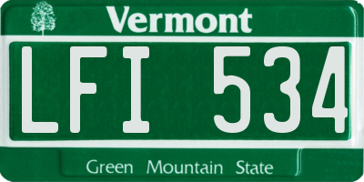VT license plate LFI534