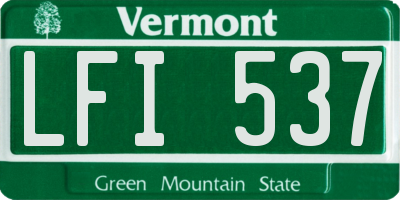 VT license plate LFI537