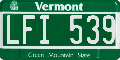 VT license plate LFI539
