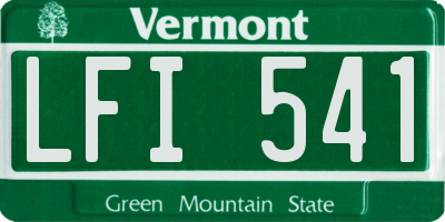 VT license plate LFI541