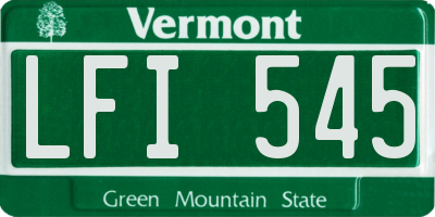 VT license plate LFI545