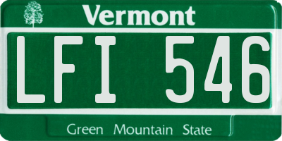 VT license plate LFI546