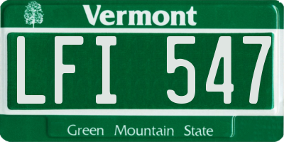 VT license plate LFI547