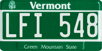 VT license plate LFI548