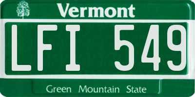 VT license plate LFI549