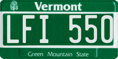 VT license plate LFI550