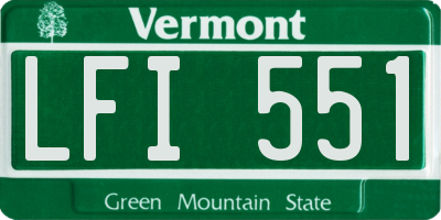 VT license plate LFI551