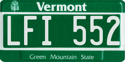 VT license plate LFI552