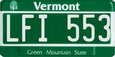 VT license plate LFI553
