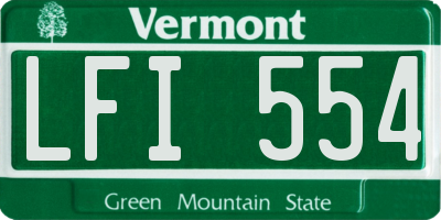 VT license plate LFI554