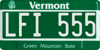 VT license plate LFI555