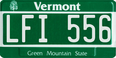 VT license plate LFI556