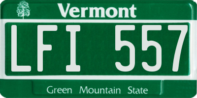 VT license plate LFI557