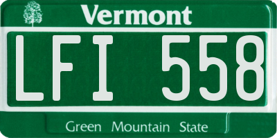 VT license plate LFI558