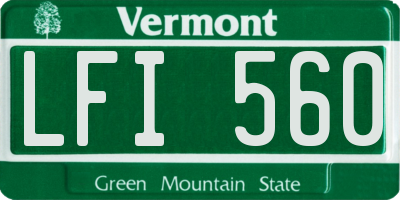 VT license plate LFI560