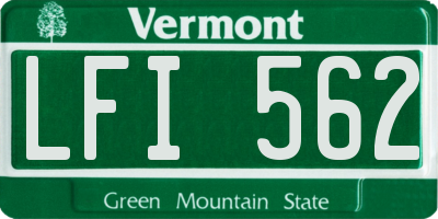 VT license plate LFI562