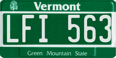 VT license plate LFI563