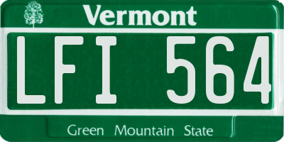 VT license plate LFI564