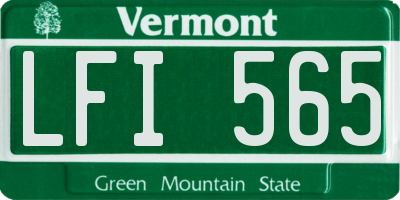 VT license plate LFI565