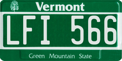 VT license plate LFI566
