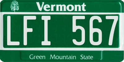 VT license plate LFI567