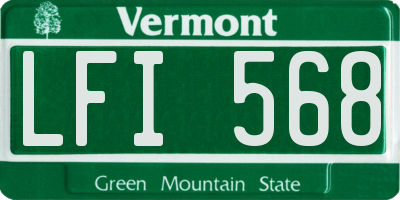 VT license plate LFI568