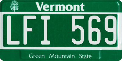 VT license plate LFI569