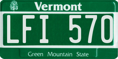 VT license plate LFI570