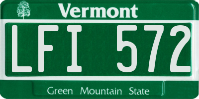 VT license plate LFI572