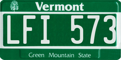 VT license plate LFI573