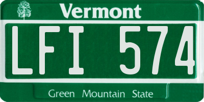VT license plate LFI574
