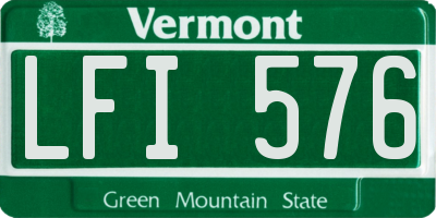 VT license plate LFI576