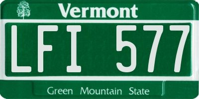 VT license plate LFI577