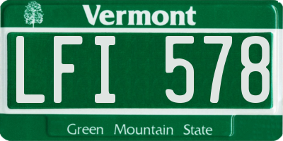 VT license plate LFI578