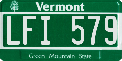 VT license plate LFI579