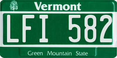 VT license plate LFI582