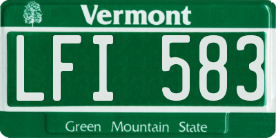 VT license plate LFI583