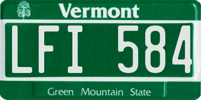 VT license plate LFI584