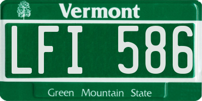 VT license plate LFI586