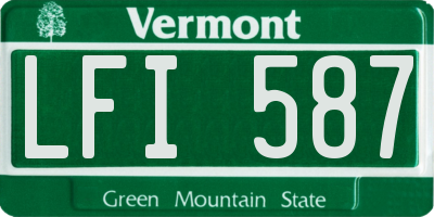 VT license plate LFI587