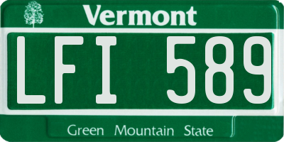 VT license plate LFI589