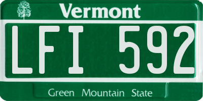 VT license plate LFI592