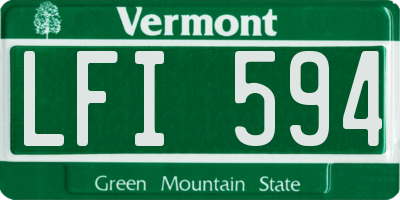 VT license plate LFI594