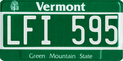 VT license plate LFI595
