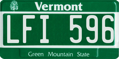 VT license plate LFI596