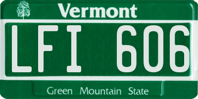 VT license plate LFI606