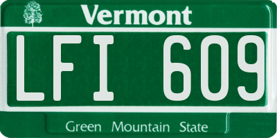 VT license plate LFI609