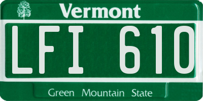 VT license plate LFI610