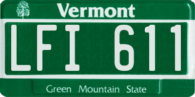 VT license plate LFI611